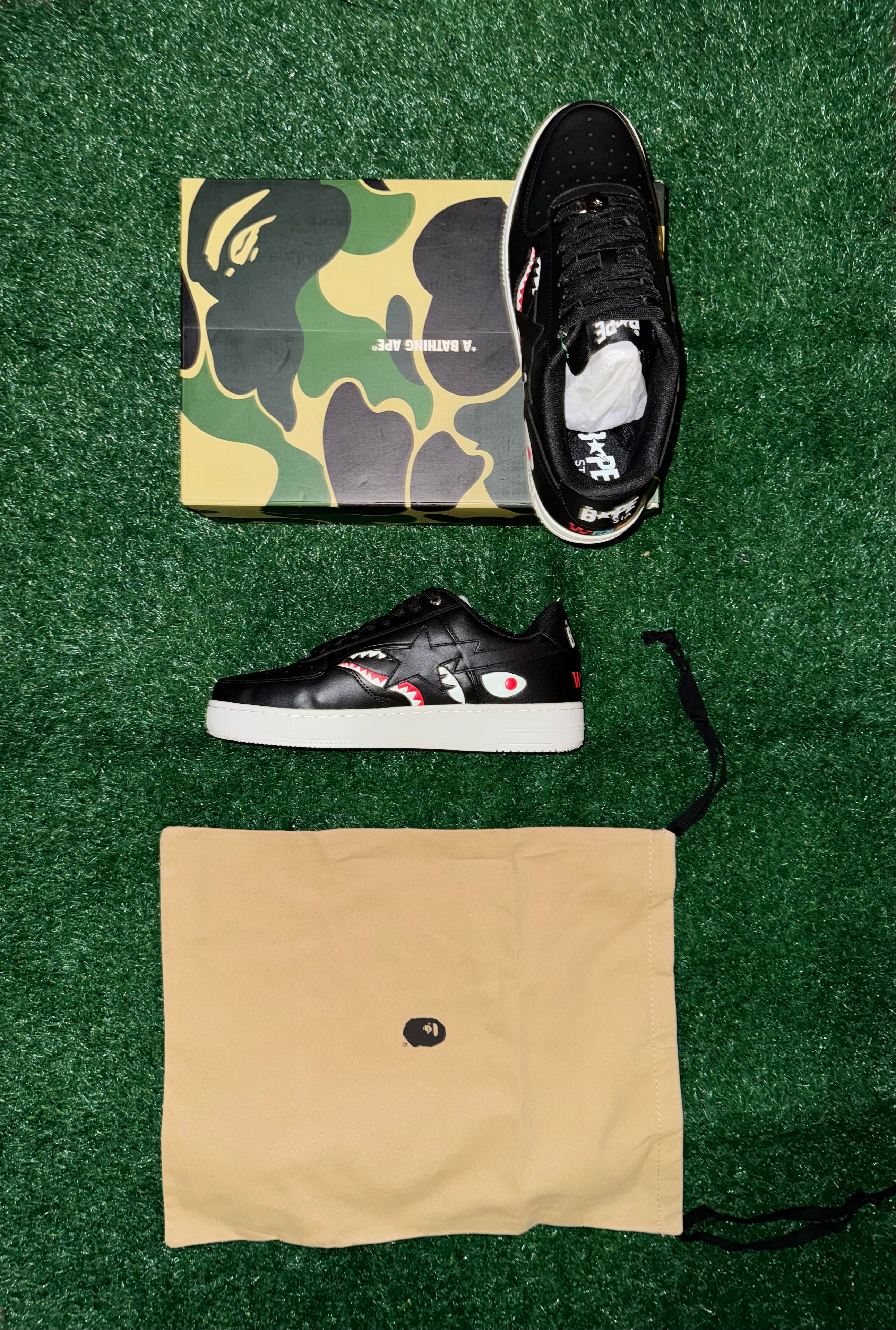 A Bathing Ape Bape Sta Low – Shark Pack Black (Size 11)